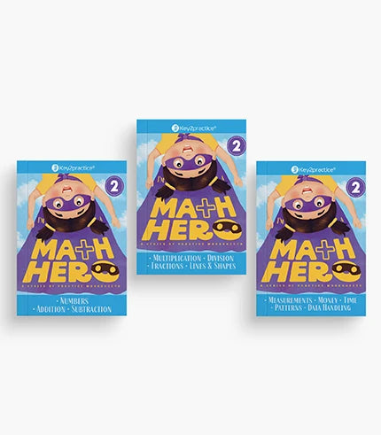 Key2practice Class 2 Maths Hero Bundle (Set of 3 Workbooks) By Oswal Publishers