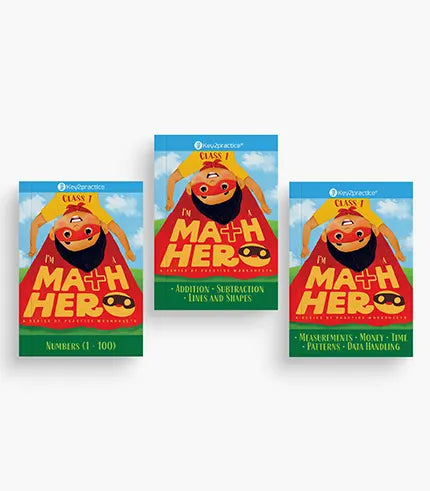 Key2practice Class 1 Maths Hero Bundle (Set of 3 Workbooks) By Oswal Publishers