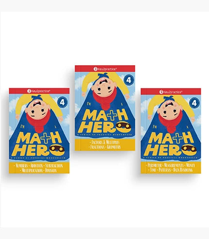 Key2practice Class 4 Maths Hero Bundle (Set of 3 Workbooks) By Oswal Publishers