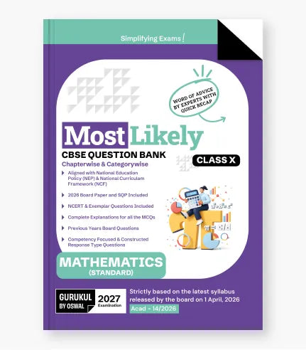 Mathematics Most Likely Question Bank CBSE Class 10 for 2027 Exam By Oswal Publishers