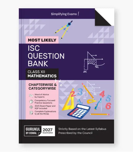 Mathematics Most Likely Question Bank ISC Class 12 for 2027 Exam By Oswal Publishers