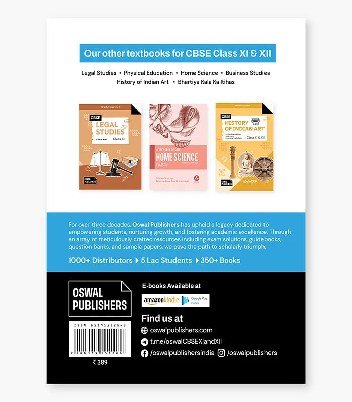 Physical Education Including Practicals Textbook for CBSE Class 11 By Oswal Publishers