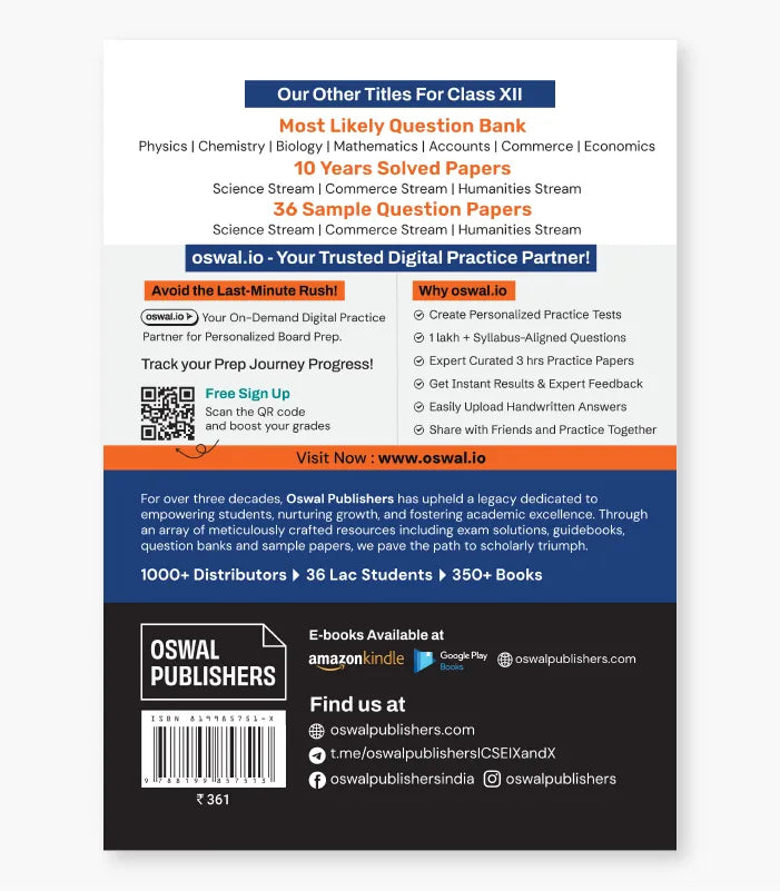 Physics Most Likely Question Bank ISC Class 12 for 2027 Exam By Oswal Publishers