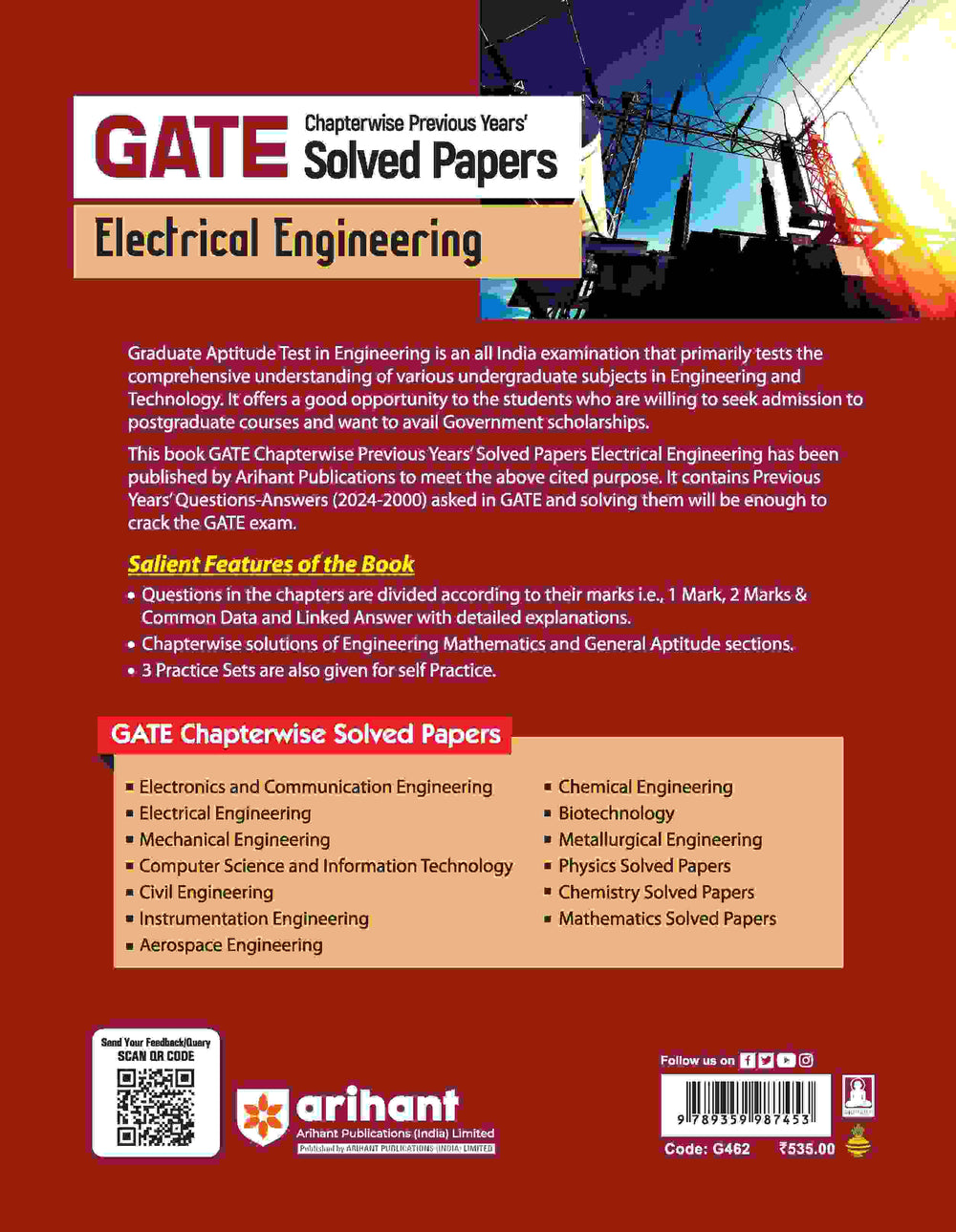 GATE Electrical Engineering | Chapterwise Previous Years' Solved Papers (2024-2000)