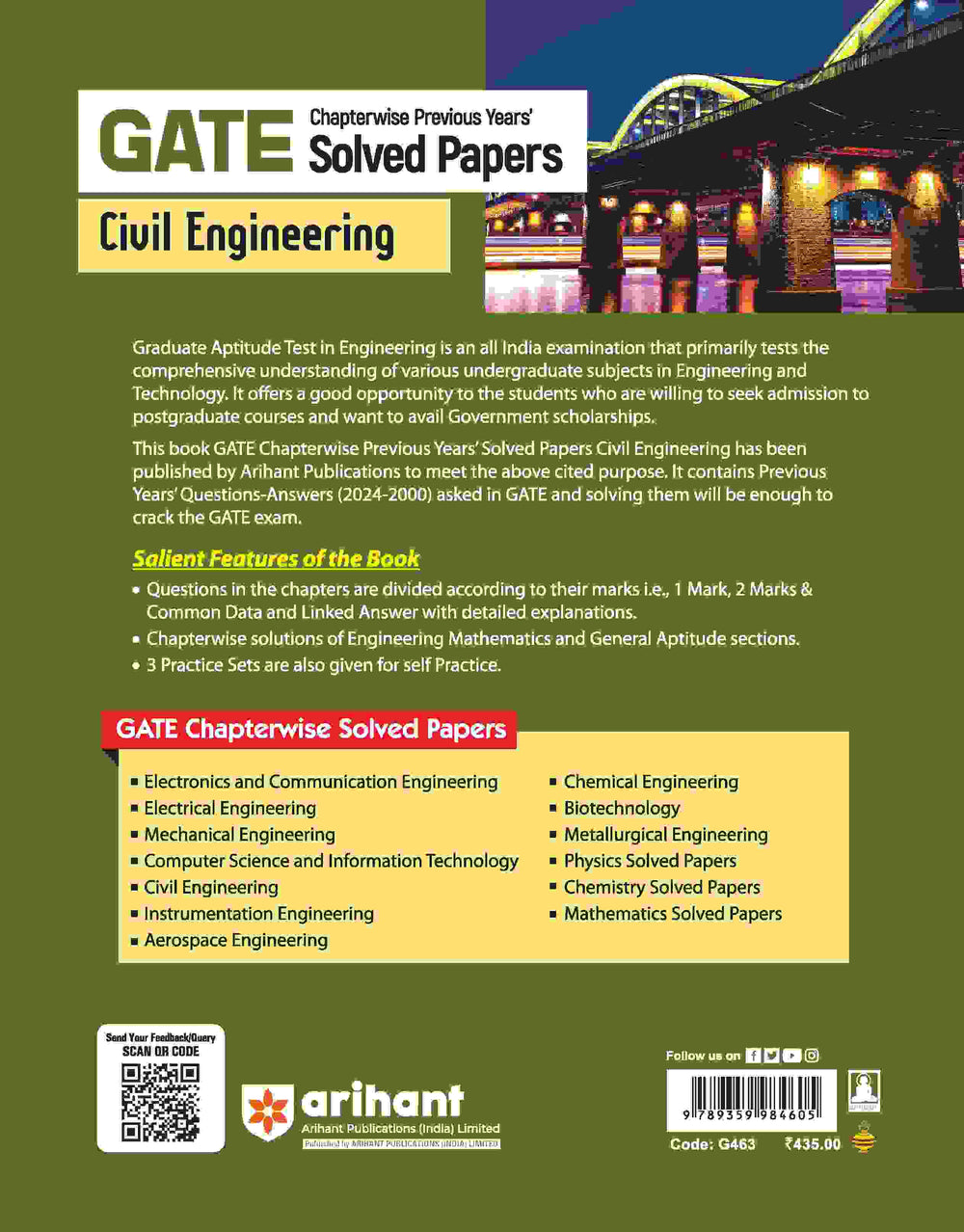 GATE Civil Engineering Chapterwise | Previous Years' Solved Papers (2024-2000)