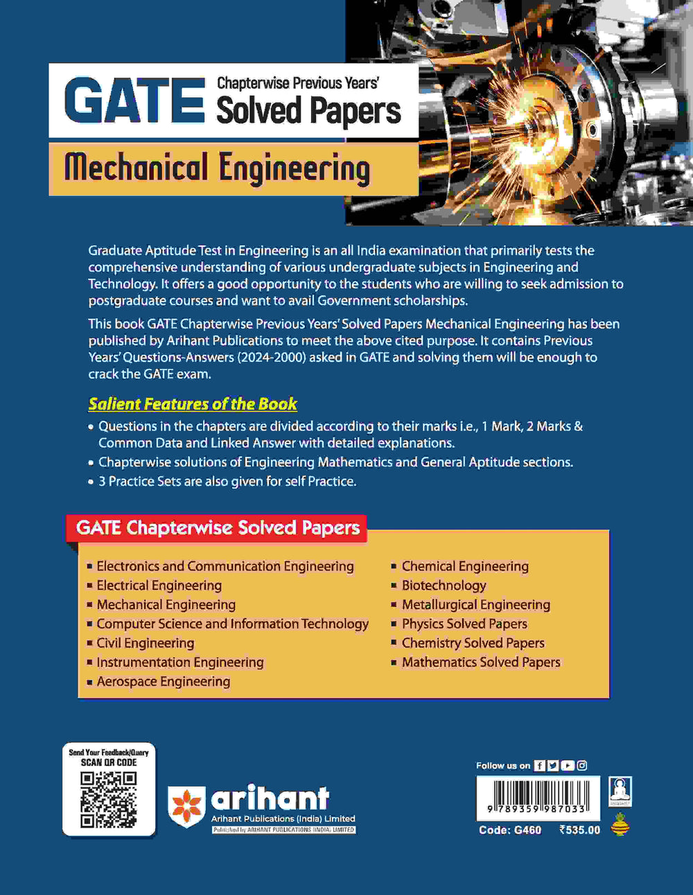 GATE Mechanical Engineering | Chapterwise Previous Years' Solved Papers (2024-2000)