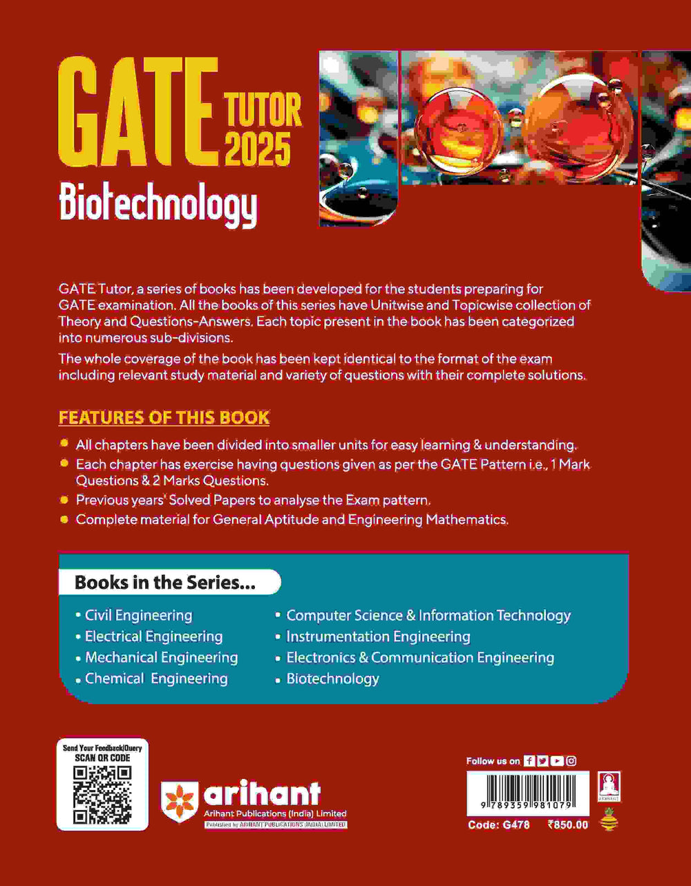 GATE Tutor 2025 Biotechnology | Study Guide