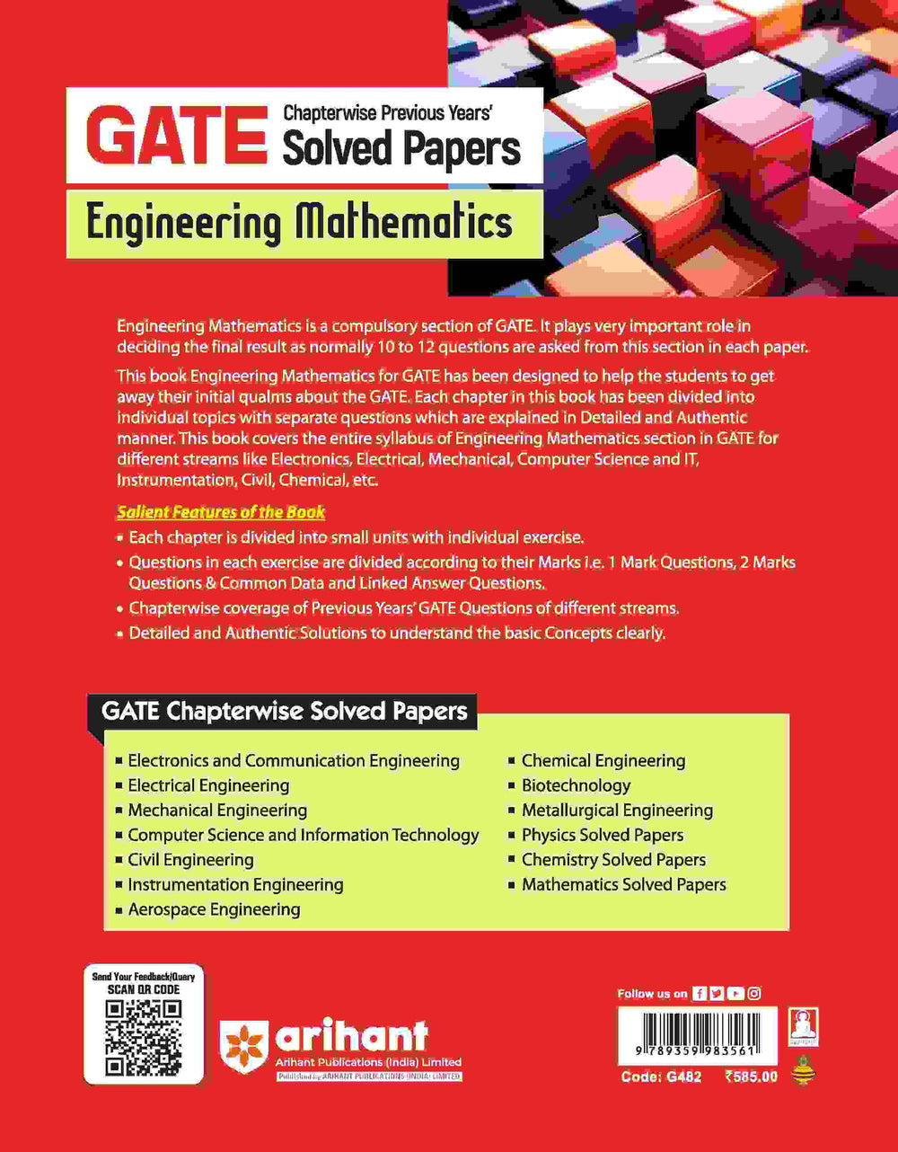 GATE Engineering Mathematics Chapterwsie Previous Years' Solved Paper (2024-2000)