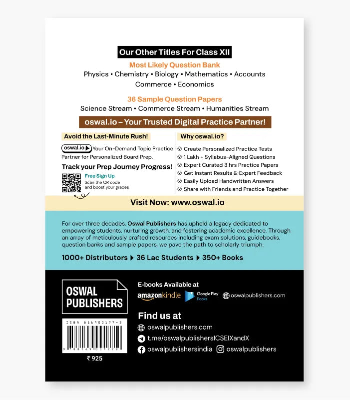 Science Stream 10 Years Solved Papers ISC 12 for Exam 2027 By Oswal Publishers