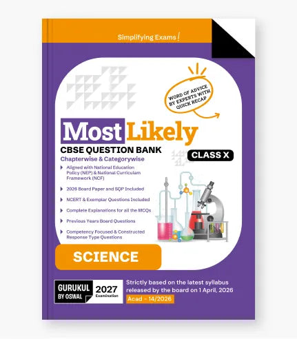 Science Most Likely Question Bank CBSE Class 10 for 2027 Exam By Oswal Publishers