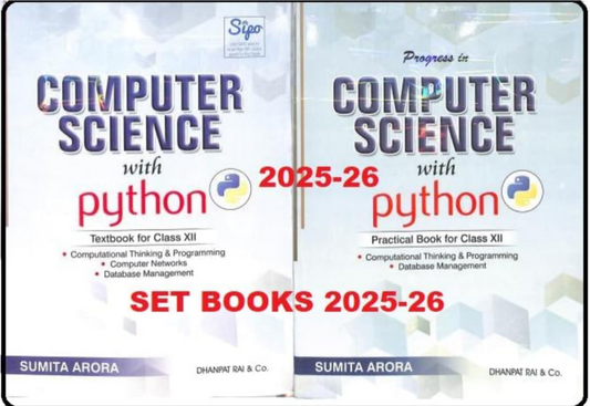 Progress In Computer Science With Python Textbook & Practical Book For Class 12 - by Sumita Arora (2025-26 Examination)