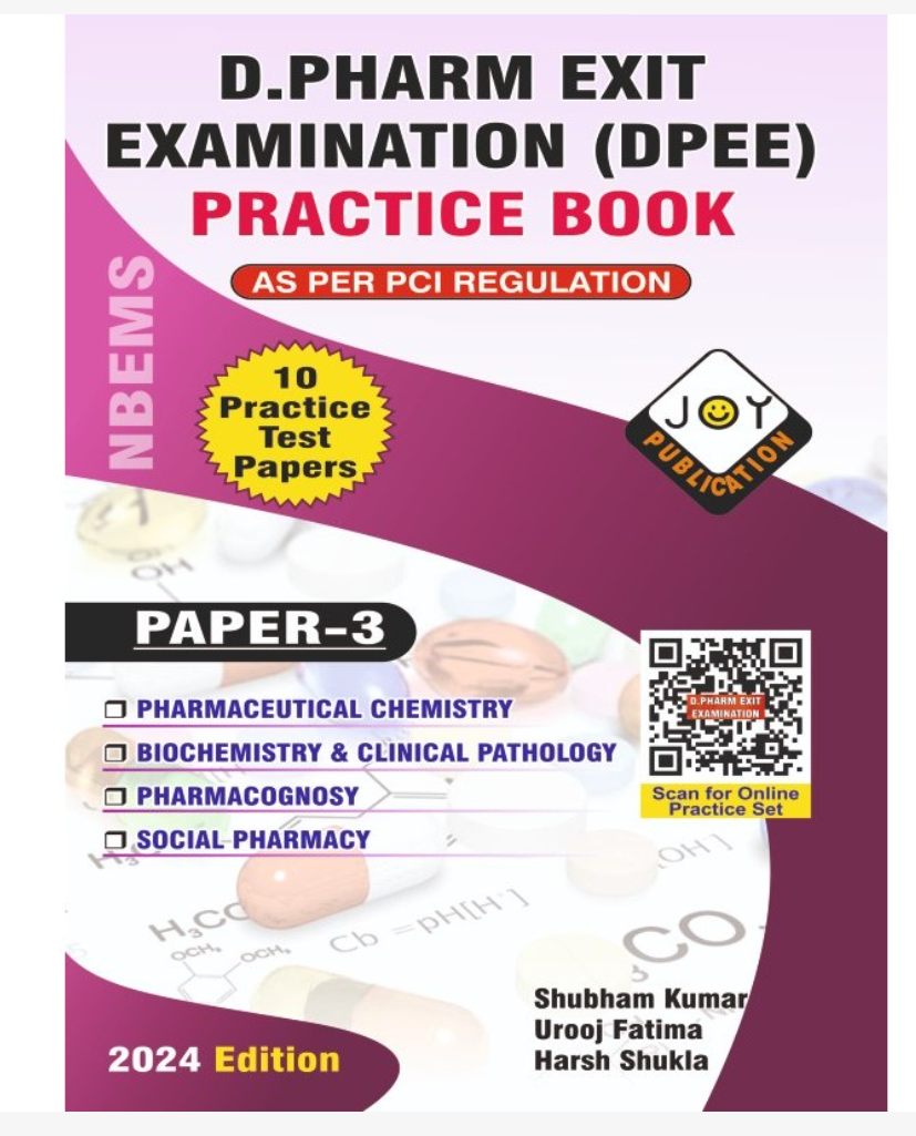 D.PHARM EXIT EXAMINATION PRACTICE BOOK PAPER-3 (DPEE) KIT BY JOY PUBLICATION, THAKUR PUBLICATIONS PVT LTD