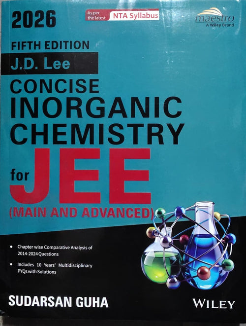 J.D. Lee Concise Inorganic Chemistry for JEE Main & Advanced 2026 5th Edition | Sudarsan Guha Author: Sudarsan Guha | Based on J.D. Lee