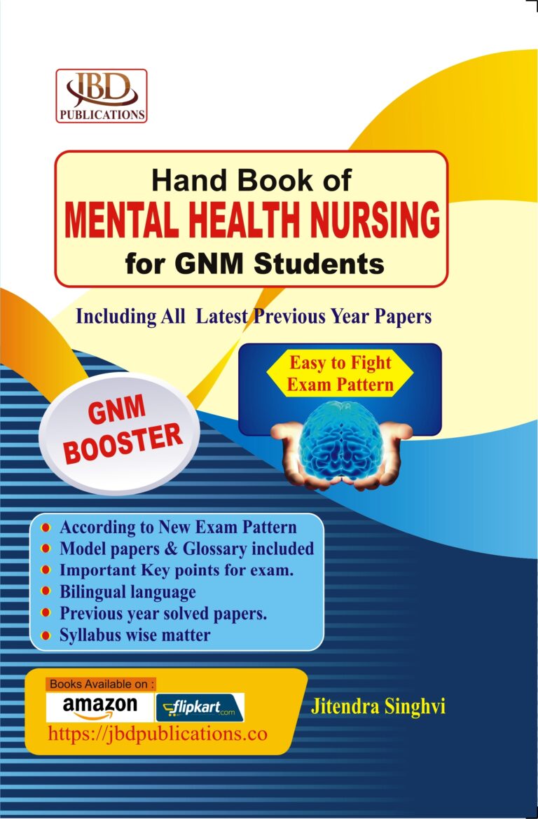 Handbook of MENTAL HEALTH NURSING for GNM Students ( In Hindi, Bilingual ) BY Jitendra Singhvi (JBD)