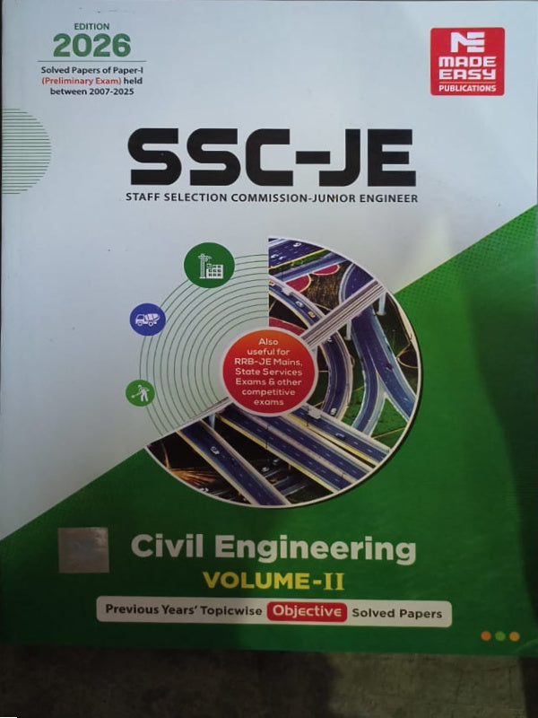 SSC-JE Civil Engineering Volume-II: Previous Years' Topicwise Objective Solved Papers | 2026 | Made Easy Publications | Civil Engineering | 2026