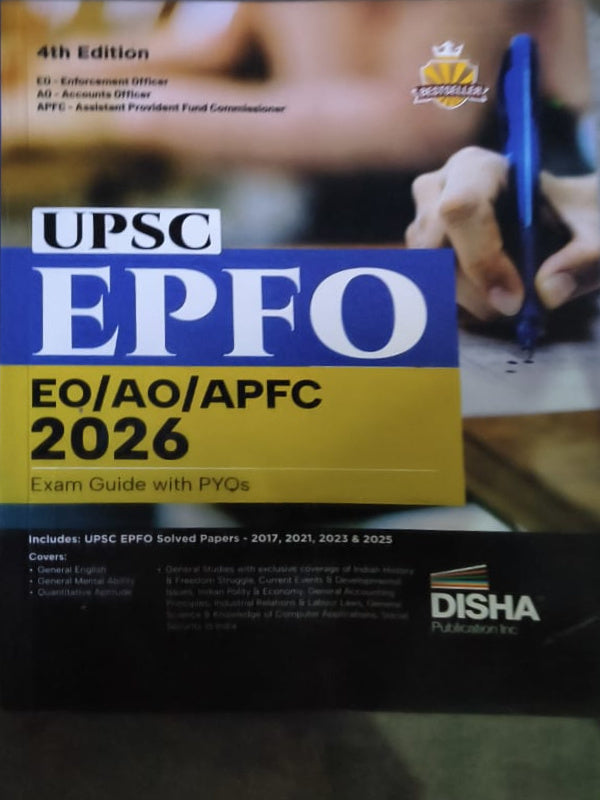 UPSC EPFO EO/AO/APFC 2026 Exam Guide with PYQs | UPSC EPFO examination preparation | 4th Edition | Disha Publication | UPSC EPFO examination preparation | 4th Edition