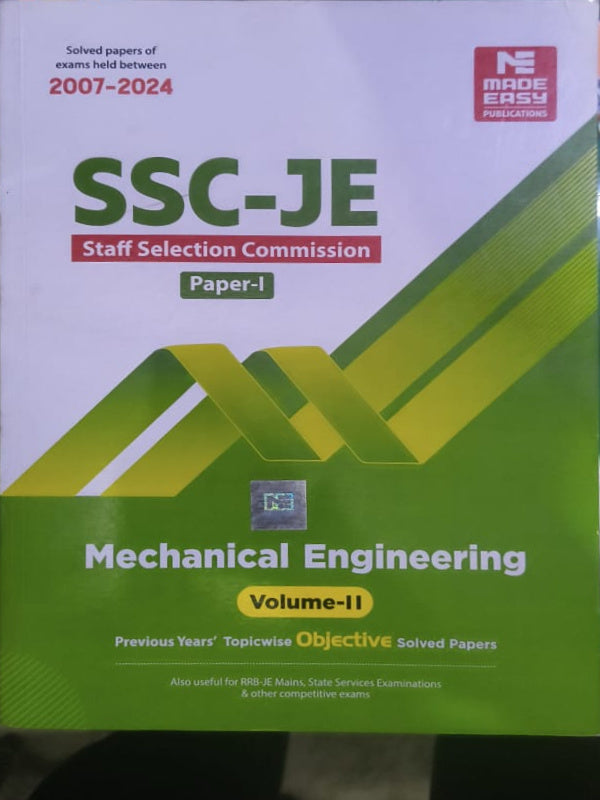 SSC-JE Mechanical Engineering Volume-II | Made Easy Publications | Mechanical Engineering