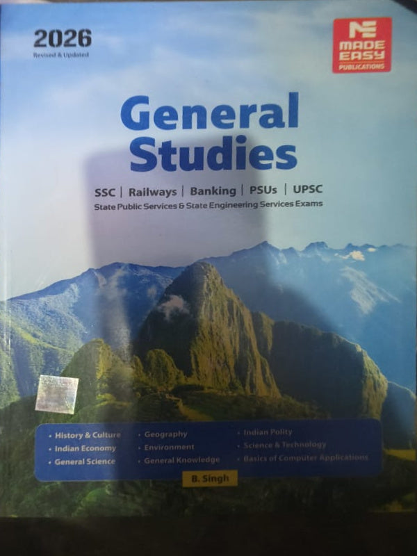 General Studies | 2026 Revised & Updated | B. Singh | Made Easy Publications | General Studies | B. Singh | 2026 Revised & Updated