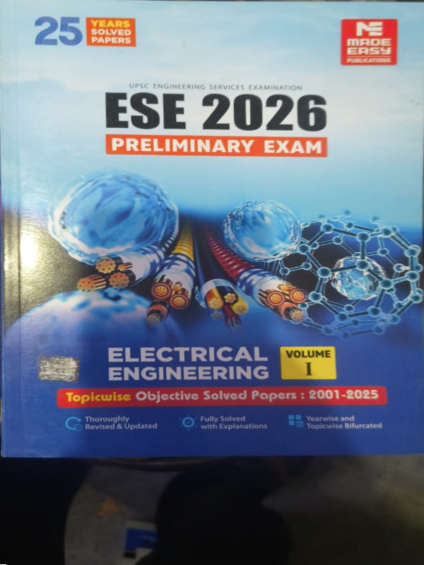 ESE 2026 Preliminary Exam – Electrical Engineering, Volume I: Topicwise Objective Solved Papers: 2001–2025 | Made Easy Publications | Electrical Engineering
