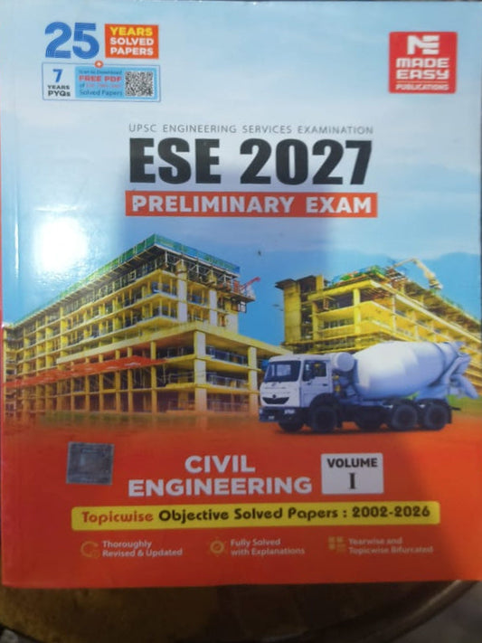 ESE 2027 Preliminary Exam: Civil Engineering Volume I | Made Easy Publications | Civil Engineering