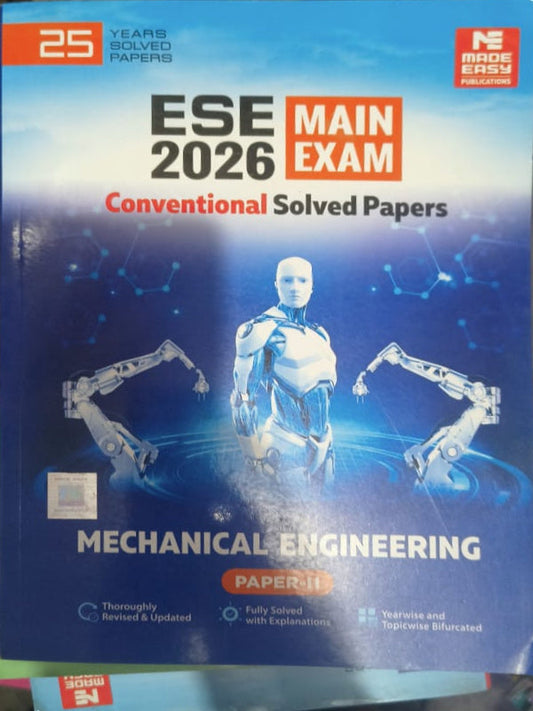 ESE 2026 Main Exam Conventional Solved Papers Mechanical Engineering Paper-I | Made Easy Publications | Mechanical Engineering