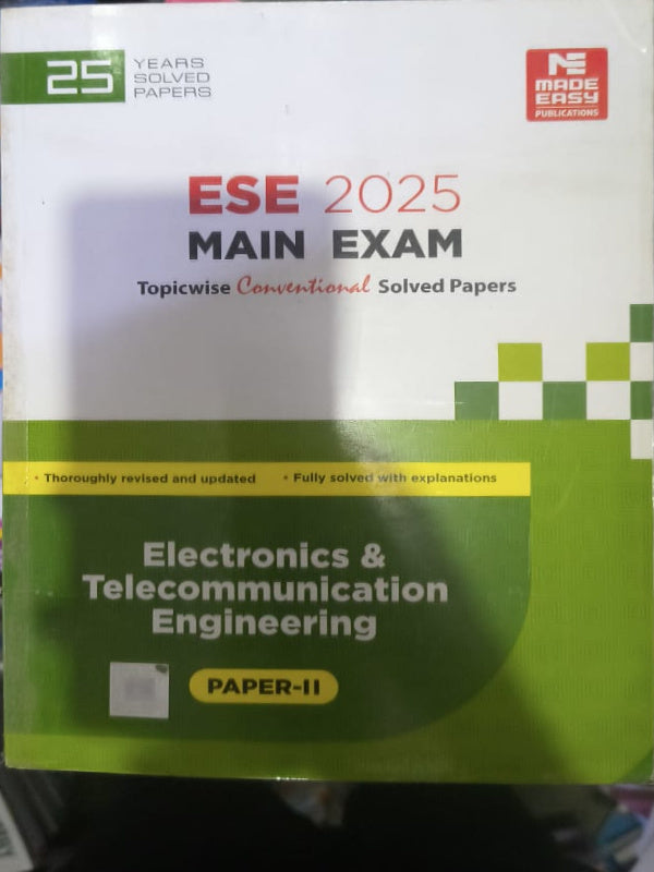 ESE 2025 Main Exam Topicwise Conventional Solved Papers Electronics & Telecommunication Engineering Paper-II | MADE EASY Publications | Electronics & Telecommunication Engineering