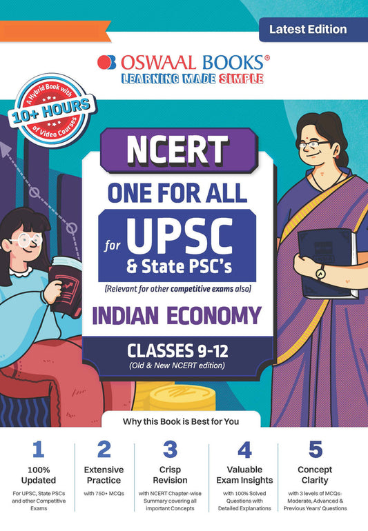 NCERT One For All Book for UPSC & State PSCs | Economy Classes 9-12 (Old & New NCERT Edition) | Latest Edition| Oswaal