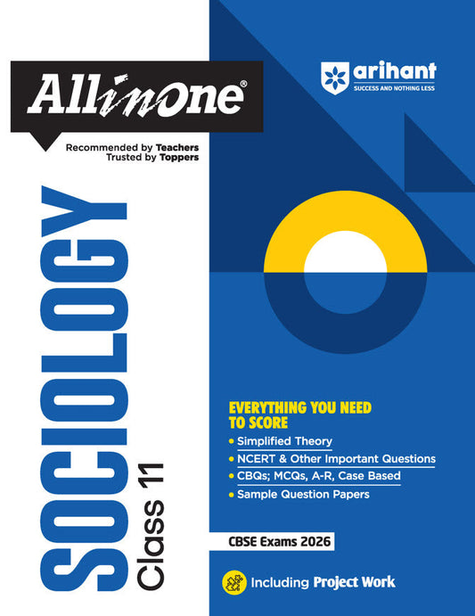 CBSE All in One Sociology Class 11 Exam 2025-26 | NCERT & Other Important Questions, Sample Question Papers | Including Project Work