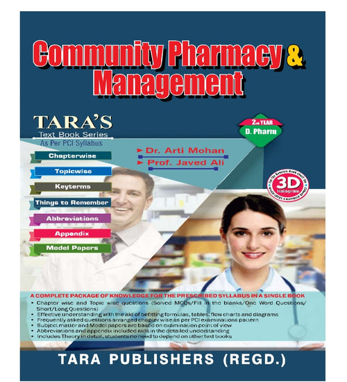 Community Pharmacy & Management | Textbook | 2nd Year /D.Pharm | Dr. Arti Mohan, Prof. Javed Ali | Tara Publishers (Regd.)