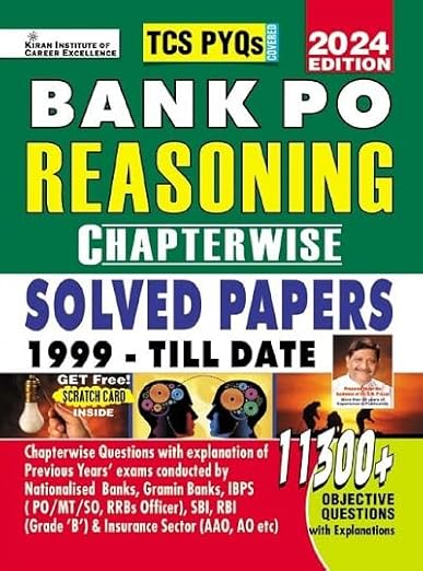 Kiran Bank PO Reasoning Chapterwise Solved Papers 1999 Till Date 2024 Edition TCS PYQs Covered 11300+ Objective Questions (English Medium) (4872)