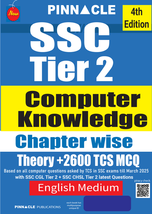 SSC Tier 2 Computer Knowledge Chapter Wise Theory +2600 TCS MCQ 4th Edition English Medium| PINNACLE