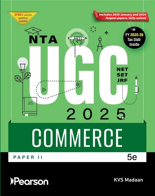 Pearson NTA UGC NET/SET/JRF Paper -II Commerce 2025 | Solved Paper Aug '24 & June'25 | FY 25-26 Tax slab | Chapterwise Practice Questions
