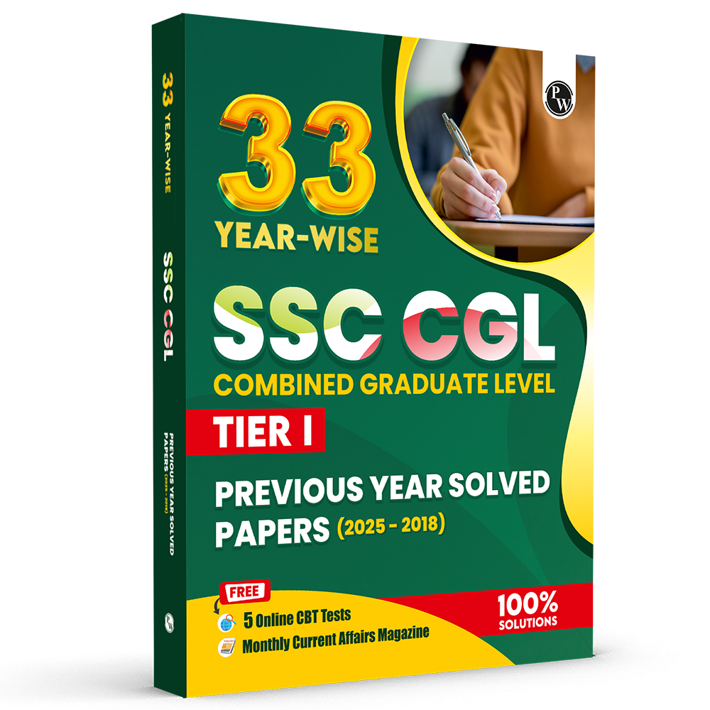 PW 33 SSC CGL PYQ (Combined Graduate Level) Tier 1 Previous Year Solved Papers (2025-2018) with 5 Online Mock Tests For 2026-27 Exam | Yearwise PYQs | Fully Solved | English Edition
By PW