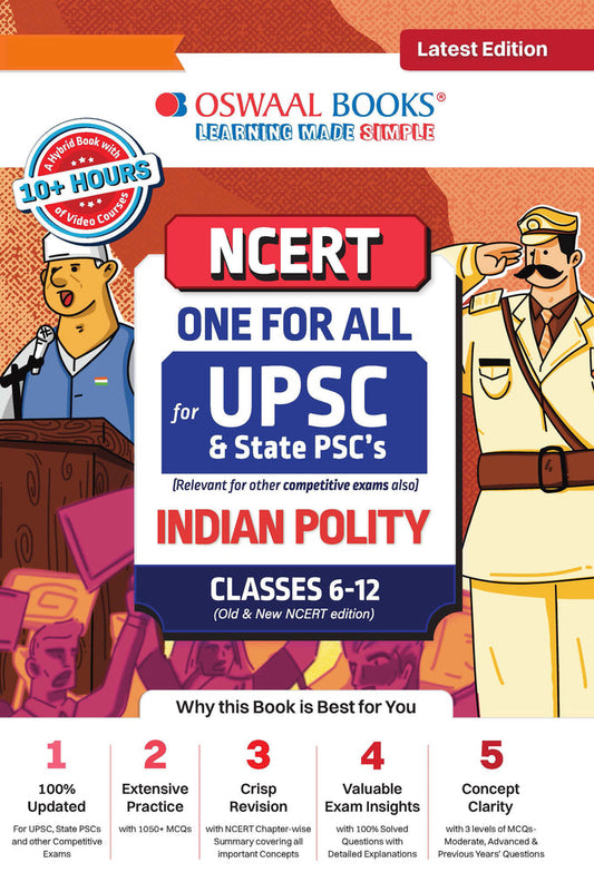 NCERT One For All Book for UPSC & State PSCs | Indian Polity Classes 6-12 (Old & New NCERT Edition) | Latest Edition| Oswaal
