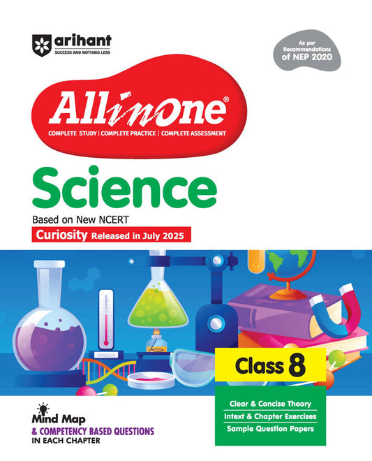 CBSE All in One Science Class 8 Exam 2025–26 | Sample Question Papers | Based on New NCERT Released in July 2025|Arihant|