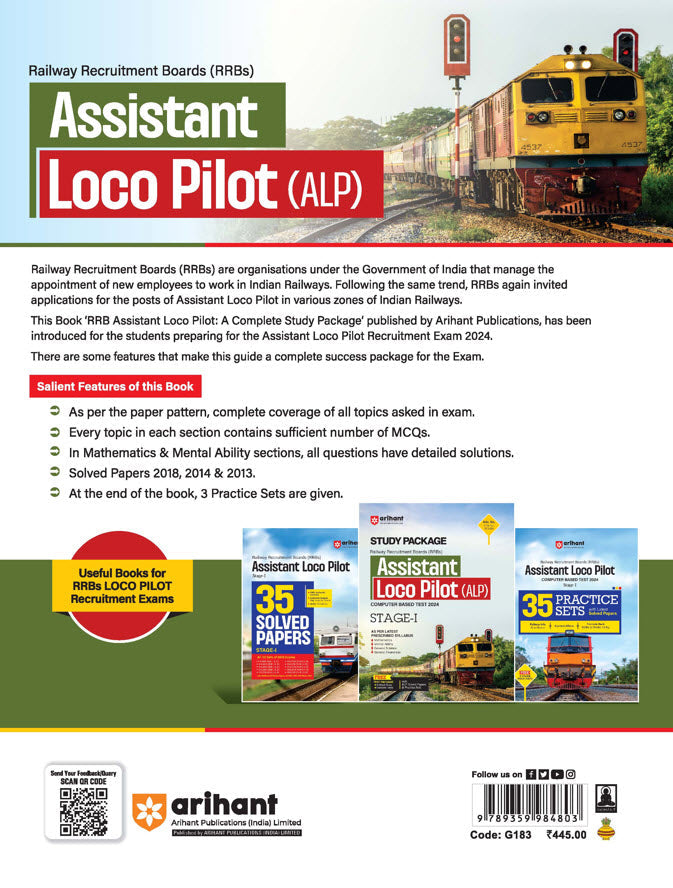 RRBs Assistant Loco Pilot (ALP) Exam 2024 (Stage-1) | English Medium