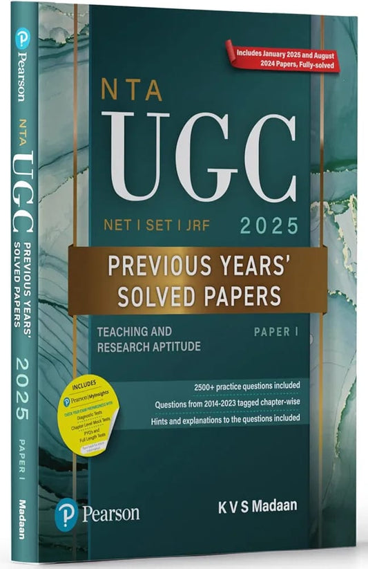 Pearson NTA UGC NET SET, JRF Paper 1 Previous Years' Solved Papers (edition -2025) | (Teaching and Research Aptitude) | Includes January 2025 & August ... Madaan [Paperback] [Jun 08, 2025] KVS Madaan