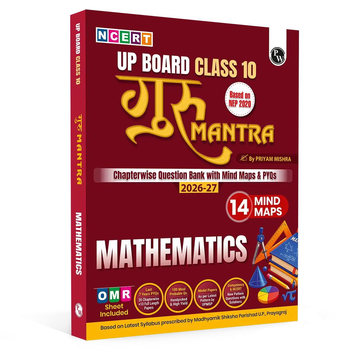 PW UP Board Class 10 Question Bank Mathematics Guru Mantra By Priyam Mishra Sir For 2026-27 Exam | NEP 2020 | Chapter-wise NCERT Exercises with Mind Maps & PYQs
By PW