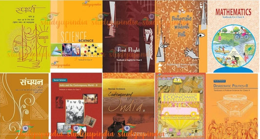 NCERT  TEXTBOOK 10 BOOK SET FOR CLASS- 10TH MATHEMATICS ,  DEMOCRATIC POLITICS -2 ,  SCIENCE, HISTORY,  ECONOMICS Hindi-B (Sparsh,Sanchayan,First Flight,Footprints without Feet ... 2025-26 Edition