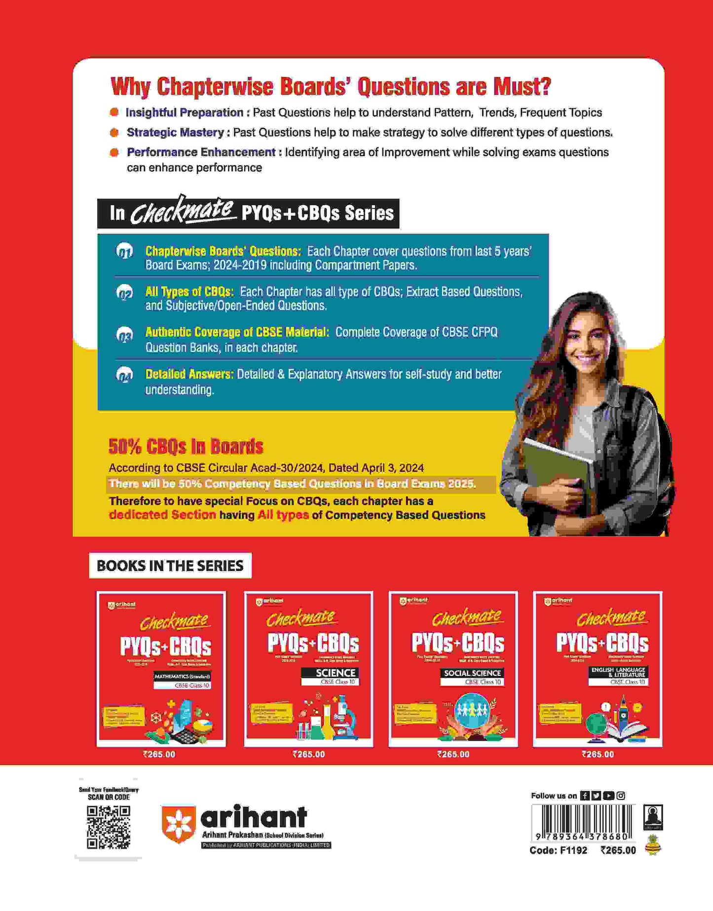 Checkmate CBSE Class 10 English Language & Literature | PYQs & CBQs | First Edition