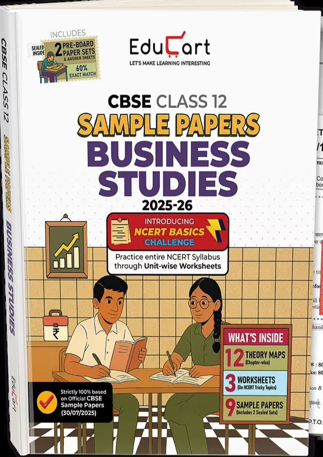 Educart CBSE Sample Paper Class 12 2025-26 – Business Studies (Based on latest CBSE Sample Papers Released on 30-07-25) For 2026 Board Exam