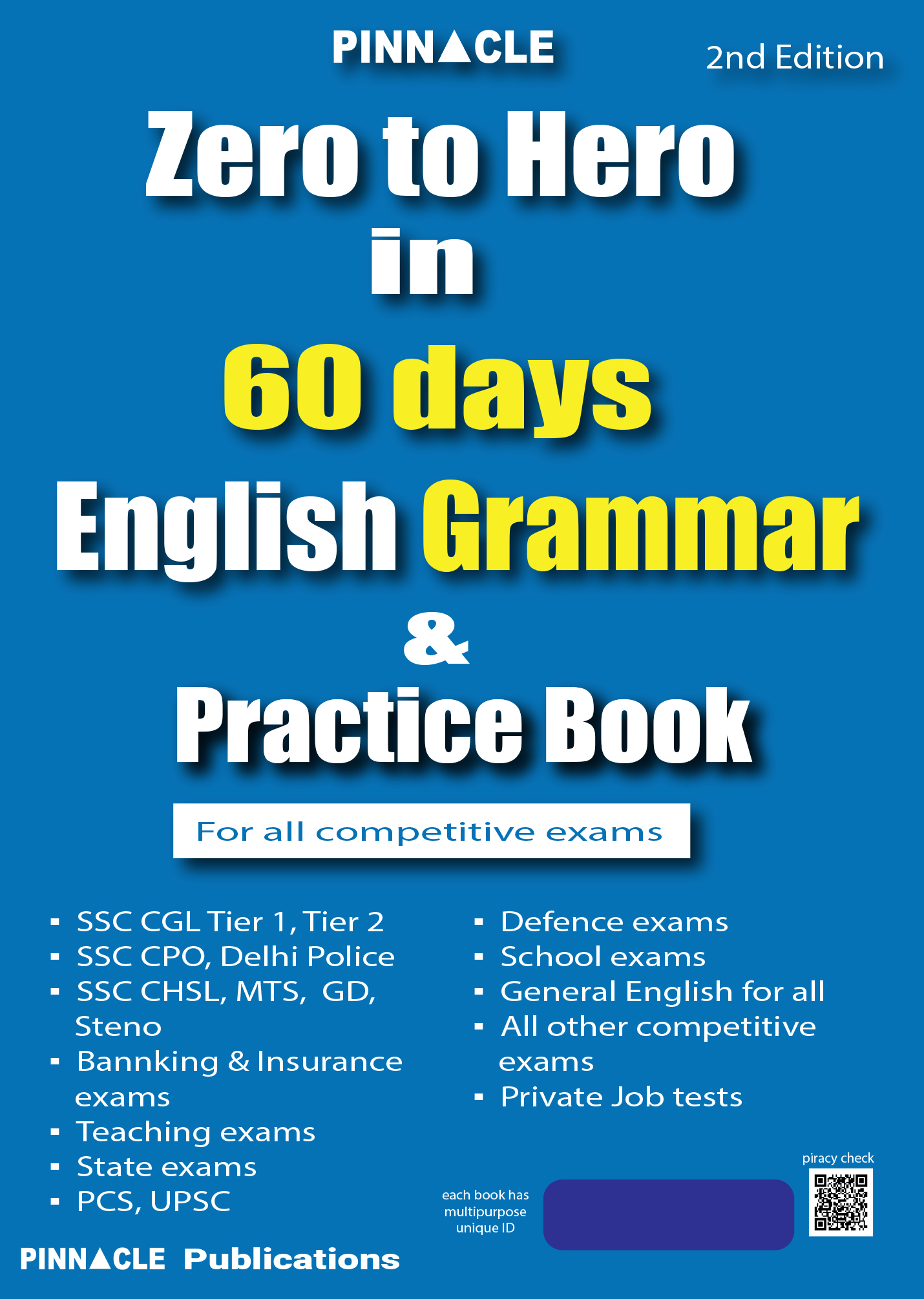 Zero To Hero In 60 Days English Grammar and Practice Book 2nd Edition| PINNACLE