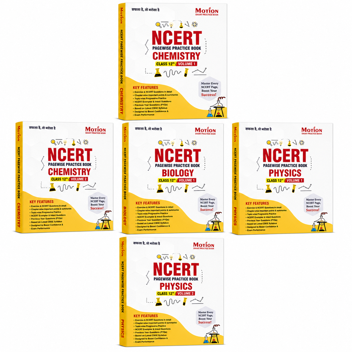 NCERT Pagewise Practice Book Chemistry, Physics & Biology | Class 12 | Volume 1 & 2 | Motion Smart Practice Book