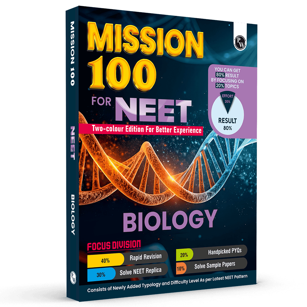 PW Mission 100 Biology Book For NEET UG 2026 Exams | Chapterwise Revision & Practice Based on 80-20 Rule with Sample Papers and Handpicked Past Year Questions (PYQ)
By PW