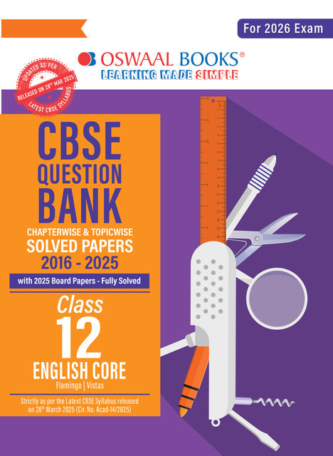 CBSE Question Bank Class 12 , English core, Chapterwise And Topicwise Solved Papers For Board Exams 2026| Oswaal