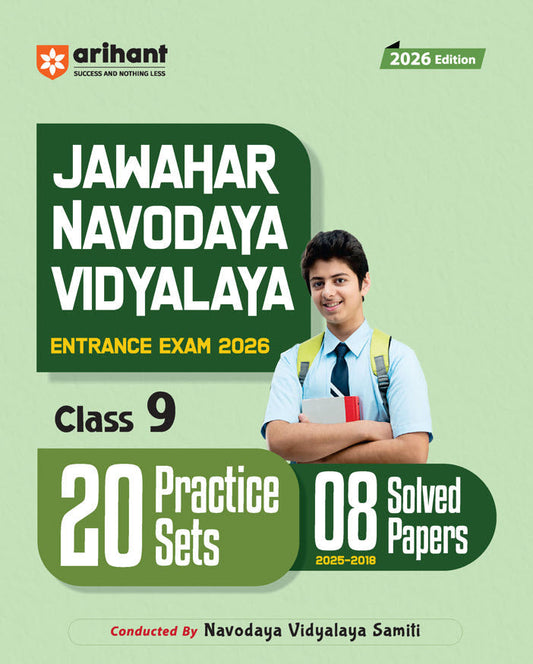 Jawahar Navodaya Vidyalaya Entrance (Class IX) Exam 2026 | 20 Practice Sets & Solved Papers 2024 - 18 | English Medium