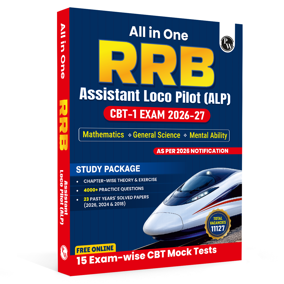 PW All in one RRB Assistant Loco Pilot (ALP) CBT-1 Book 2026 | Chapterwise Theory and Exercises | 20 Previous Solved Papers 2026, 2024 & 2018 (PYQs) and 15 Online CBT Tests
By PW