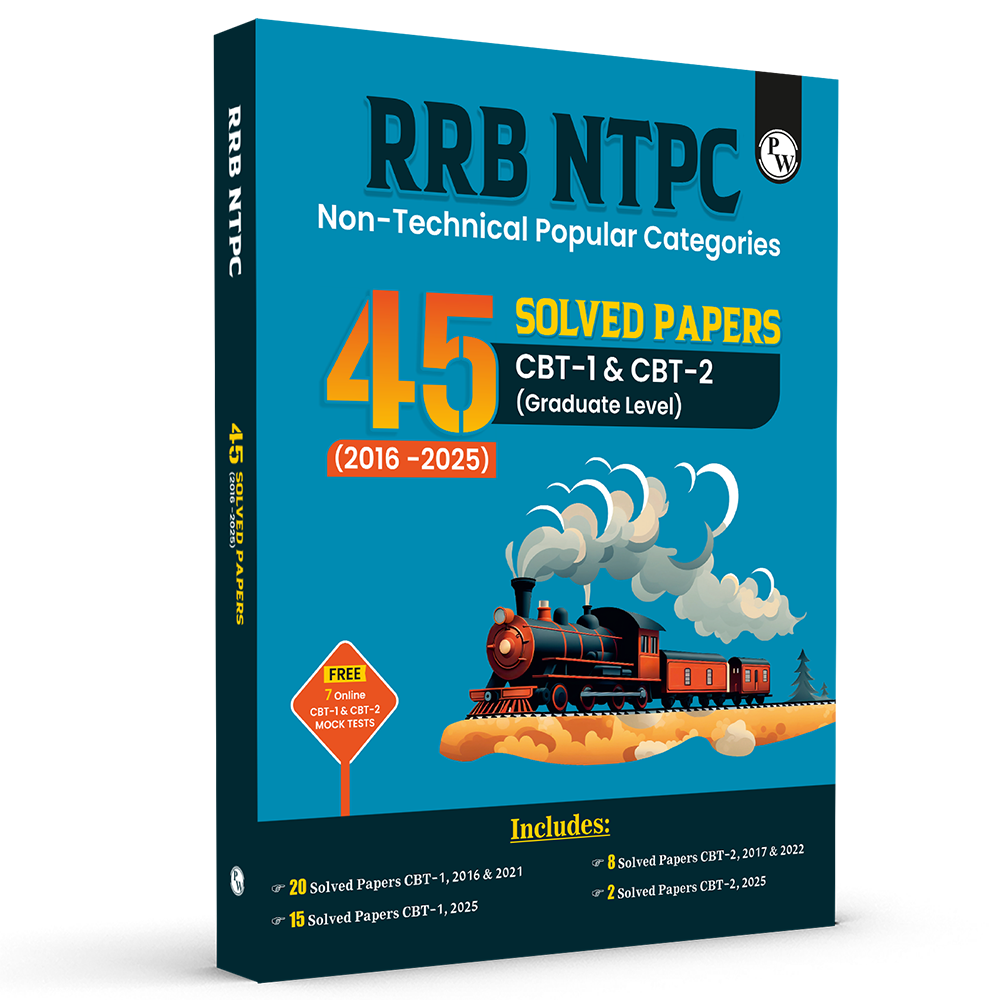 RRB NTPC 45 Previous Year Solved Papers CBT - I & CBT - 2 (2016 - 2025) PYQ Graduate Level For 2026 Exam l Free 7 Online Mock Tests English Medium
By PW