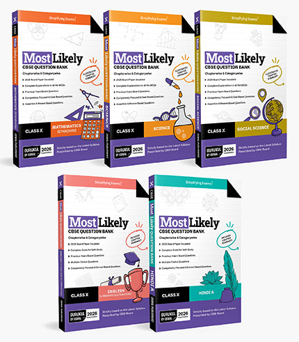 Most Likely CBSE Question Bank Class 10 Bundles (Set of 5)
Maths, Science, English, Hindi-A & Social Science for Exam 2026•oswaal gurukul