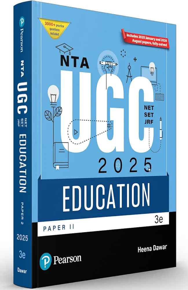 Pearson NTA UGC NET Paper 2 Education 2025 | SET, JRF |Includes 2025 January and 2024 August Papers, Fully Solved | 3000+ Practice Questions | Previous Years’ Questions (2023-2017) Tagged Chapter-Wise | 5 Mock Tests for Enhanced Practise | 3rd Edition
